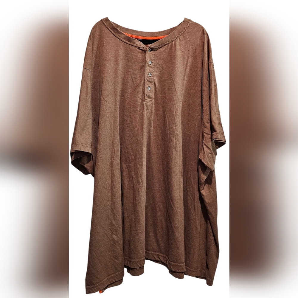Boulder Creek Trading Company Men Brown Button-Up Short Sleeve Shirt Size 8XL